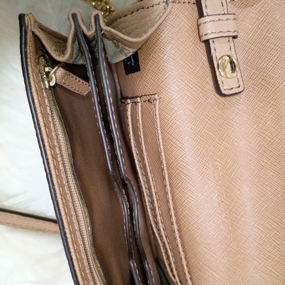 Michael Kors Taupe Crossbody Bag with Gold Accents - Picture 2 of 11